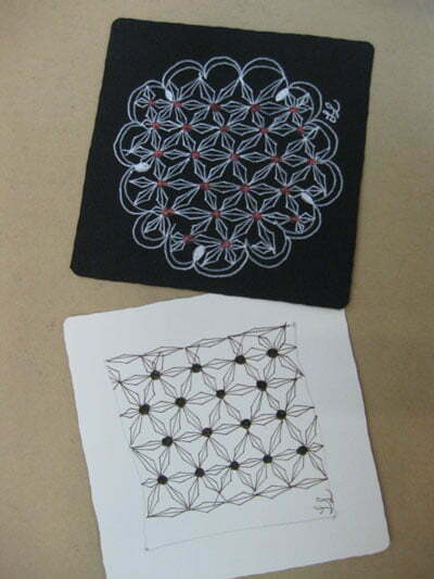 Two monotangle Zentangles by Laura Liu