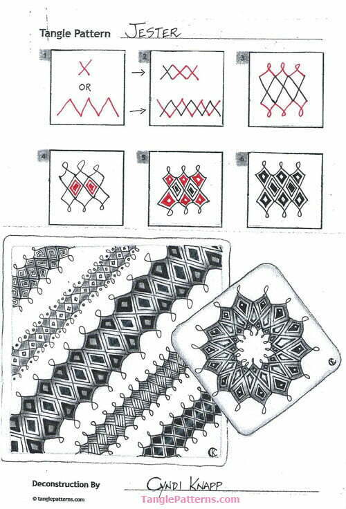 Zentangle pattern: Jester.