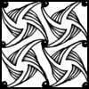 Zentangle pattern: Kichi. Image © Linda Farmer and TanglePatterns.com. ALL RIGHTS RESERVED. You may use this image for your personal non-commercial reference only. The unauthorized pinning, reproduction or distribution of this copyrighted work is illegal.