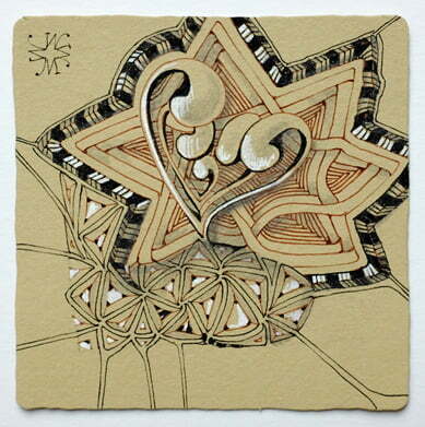 Flowery Zentangle tile with just the pattern Haluta 