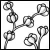 Zentangle pattern: May Blossoms. Image © Linda Farmer and TanglePatterns.com. ALL RIGHTS RESERVED. You may use this image for your personal non-commercial reference only. The unauthorized pinning, reproduction or distribution of this copyrighted work is illegal.