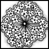 Zentangle pattern: Mon-Ammi. Image © Linda Farmer and TanglePatterns.com. ALL RIGHTS RESERVED. You may use this image for your personal non-commercial reference only. The unauthorized pinning, reproduction or distribution of this copyrighted work is illegal.