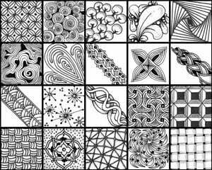 Sampler of a few Zentangle®-original Tangles