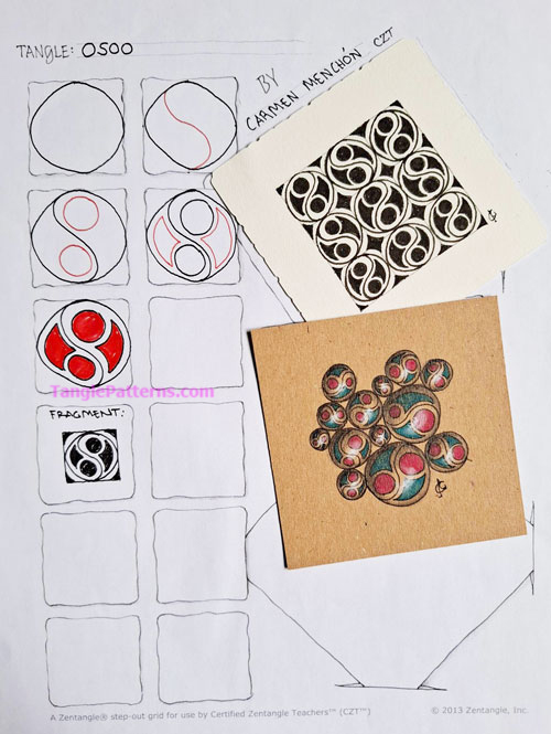 How to draw the Zentangle pattern Osoo, tangle and deconstruction by Carmen Menchón. Image copyright the artist and used with permission, ALL RIGHTS RESERVED. How to draw the Zentangle pattern Osoo, tangle and deconstruction by Carmen Menchón. Image copyright the artist and used with permission, ALL RIGHTS RESERVED.