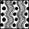 Zentangle pattern: Pinball. Image © Linda Farmer and TanglePatterns.com. ALL RIGHTS RESERVED. You may use this image for your personal non-commercial reference only. The unauthorized pinning, reproduction or distribution of this copyrighted work is illegal.