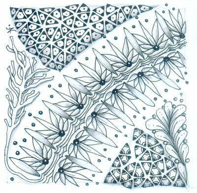 Zentangle tile by Indrani Novello