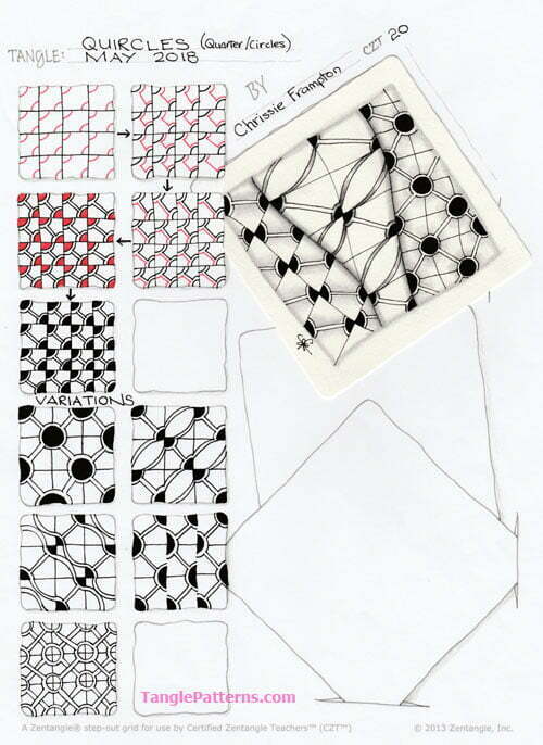 How to draw the tangle pattern Quircles, tangle and deconstruction by CZT Chrissie Frampton