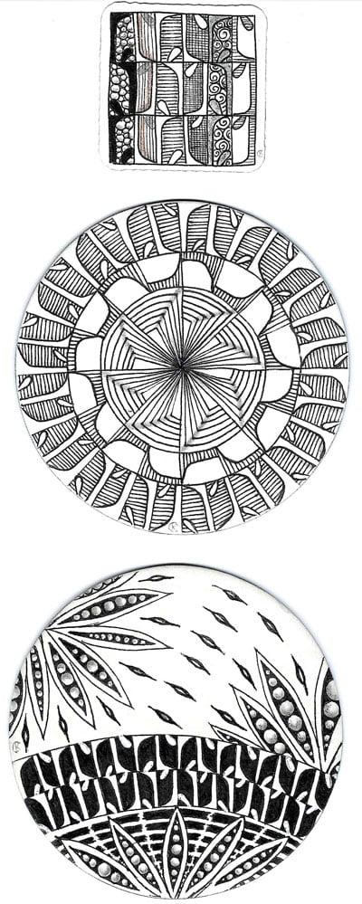 zentangle circle patterns step by step