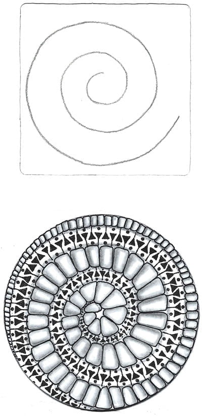 A link to CZT Michele Beauchamp's "It's Spiralicious" tutorial