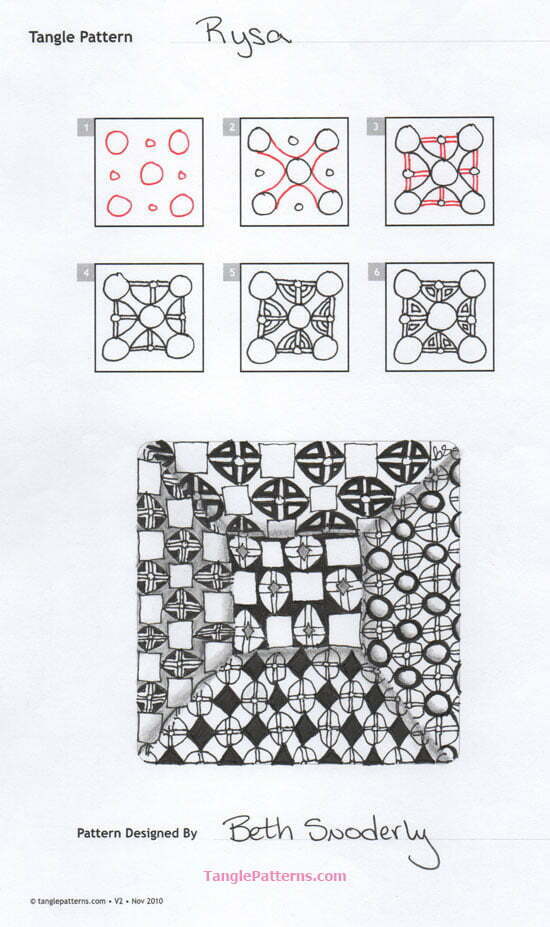 Zentangle pattern: Rysa