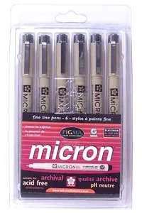 Sakura Micron Pens - Set of 6