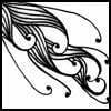 Zentangle pattern: Scroll Feather