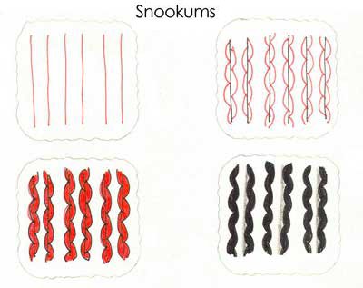 How to draw BJ Thompson's SNOOKUMS tangle pattern