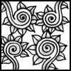 Zentangle pattern: Sprigerz. Image © Linda Farmer and TanglePatterns.com. ALL RIGHTS RESERVED. You may use this image for your personal non-commercial reference only. The unauthorized pinning, reproduction or distribution of this copyrighted work is illegal.