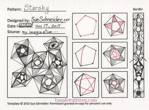 Zentangle pattern: Starsky by CZT Sue Schneider
