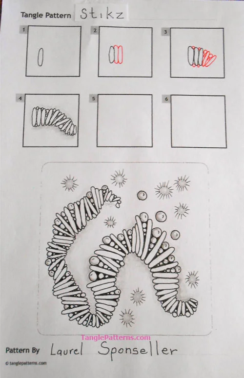 How to draw the tangle pattern Stikz, tangle and deconstruction by Laurel Sponseller