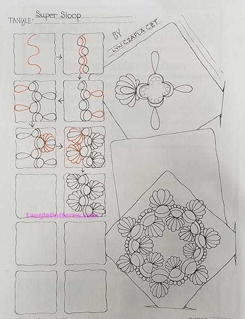 How to draw the Zentangle pattern Super Sloop, tangle and deconstruction by Lyn Czapla. Image copyright the artist and used with permission, ALL RIGHTS RESERVED. How to draw the Zentangle pattern Super Sloop, tangle and deconstruction by Lyn Czapla. Image copyright the artist and used with permission, ALL RIGHTS RESERVED.