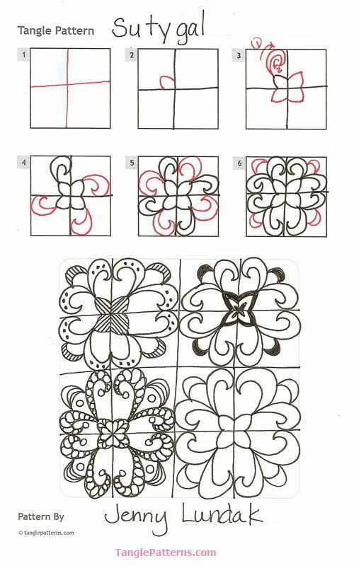 Zentangle pattern: Sutygal