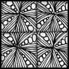 Zentangle pattern: Ta-da. Image © Linda Farmer and TanglePatterns.com. ALL RIGHTS RESERVED. You may use this image for your personal non-commercial reference only. The unauthorized pinning, reproduction or distribution of this copyrighted work is illegal.