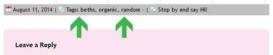 Location of tangle tags