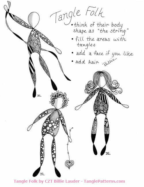 CZT Billie Lauder shares how to draw her continuous line Tangle Folk in six  easy steps «