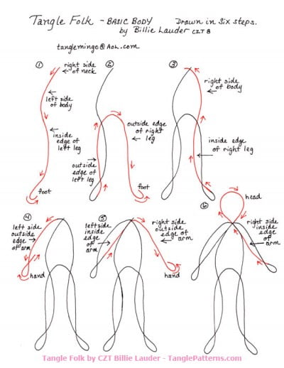 CZT Billie Lauder shares how to draw her continuous line Tangle Folk in ...