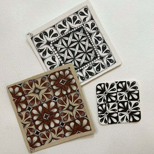 Zentangle Tiles with colour – Art of Tangling