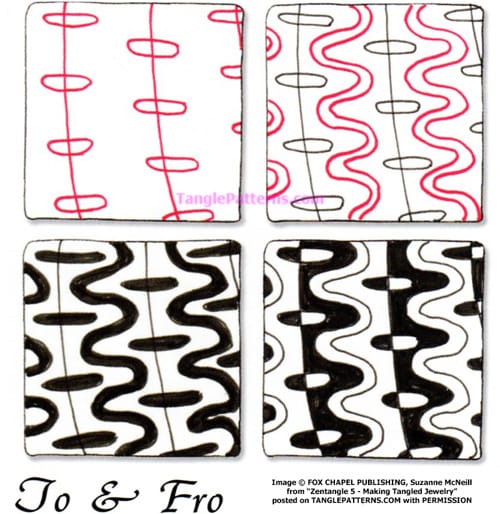How to draw the Zentangle pattern To & Fro, tangle and deconstruction by Suzanne McNeill. Image copyright the artist and used with permission, ALL RIGHTS RESERVED.