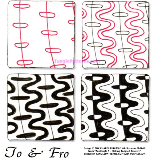 How to draw the Zentangle pattern To & Fro, tangle and deconstruction by Suzanne McNeill. Image copyright the artist and used with permission, ALL RIGHTS RESERVED.
