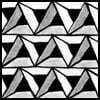 Zentangle pattern: Trianglebine. Image © Linda Farmer and TanglePatterns.com. ALL RIGHTS RESERVED. You may use this image for your personal non-commercial reference only. The unauthorized pinning, reproduction or distribution of this copyrighted work is illegal.