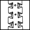 Zentangle pattern: Turm. Image © Linda Farmer and TanglePatterns.com. ALL RIGHTS RESERVED. You may use this image for your personal non-commercial reference only. The unauthorized pinning, reproduction or distribution of this copyrighted work is illegal.
