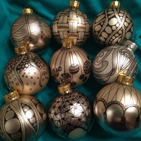 Tangled ornaments tutorial by CZT Anna Houston
