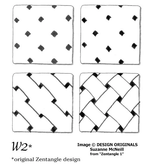 How to draw the Zentangle®-original tangle W2