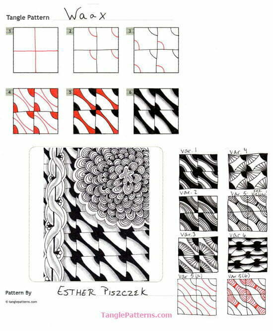 Zentangle pattern: Waax