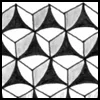 Zentangle pattern: Triomino. Image © Linda Farmer and TanglePatterns.com. ALL RIGHTS RESERVED. You may use this image for your personal non-commercial reference only. The unauthorized pinning, reproduction or distribution of this copyrighted work is illegal.