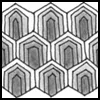 Zentangle pattern: Kaskade/Cascade. Image © Linda Farmer and TanglePatterns.com. ALL RIGHTS RESERVED. You may use this image for your personal non-commercial reference only. The unauthorized pinning, reproduction or distribution of this copyrighted work is illegal.