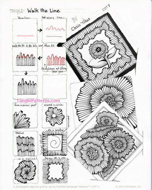 How to draw the Zentangle pattern Walk the Line, tangle and deconstruction by Chris Titus. Image copyright the artist and used with permission, ALL RIGHTS RESERVED.
