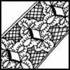 Zentangle pattern: Wallace. Image © Linda Farmer and TanglePatterns.com. ALL RIGHTS RESERVED. You may use this image for your personal non-commercial reference only. The unauthorized pinning, reproduction or distribution of this copyrighted work is illegal.