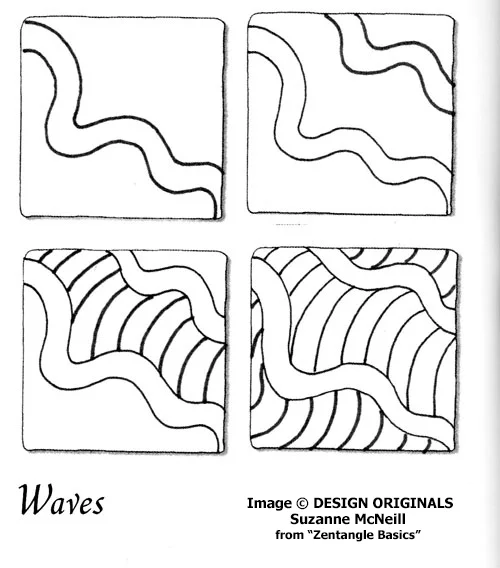 Zentangle pattern: Waves
