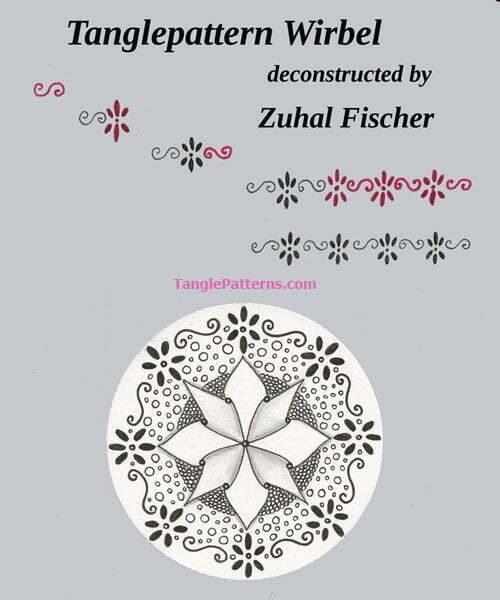 How to draw the Zentangle pattern Wirbel, tangle and deconstruction by Zuhal Fischer. Image copyright the artist and used with permission, ALL RIGHTS RESERVED.