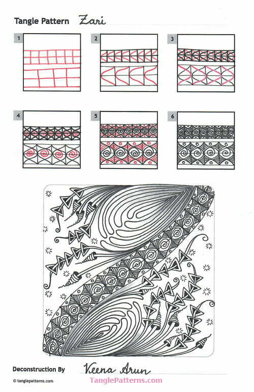 Zentangle pattern: Zari.