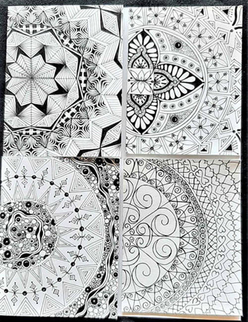 Easy Zentangle Mosaic Tiles - Part 1 