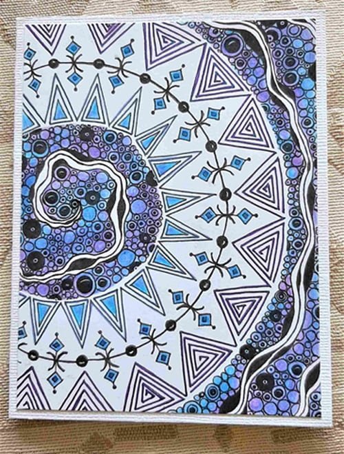 Zentangle-Inspired Cardmaking Tutorial: Part 2 - Making Multiple Cards with ZIA Copies, a tutorial by Cyndi Knapp
